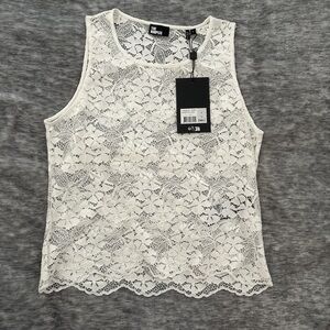 The Kooples White Lace Sleeveless Crochet Top